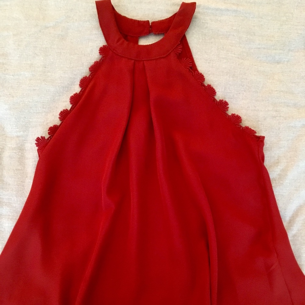 High Neck scalloped Top